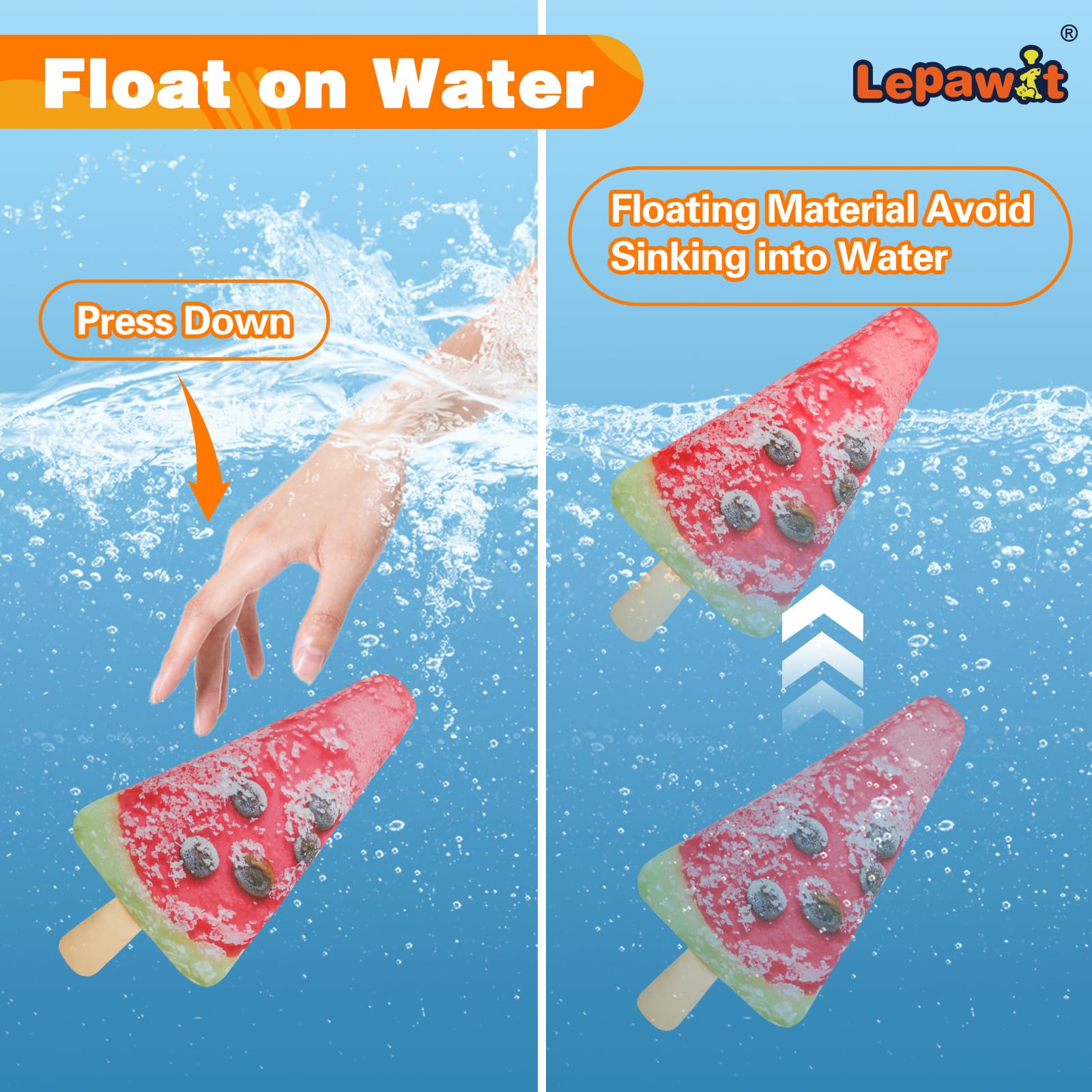 Crinkle Dog Toys, Floating Dog Toys with Mesh for Cleaning Teeth, Watermelon Dog Gifts for Small and Medium Dogs