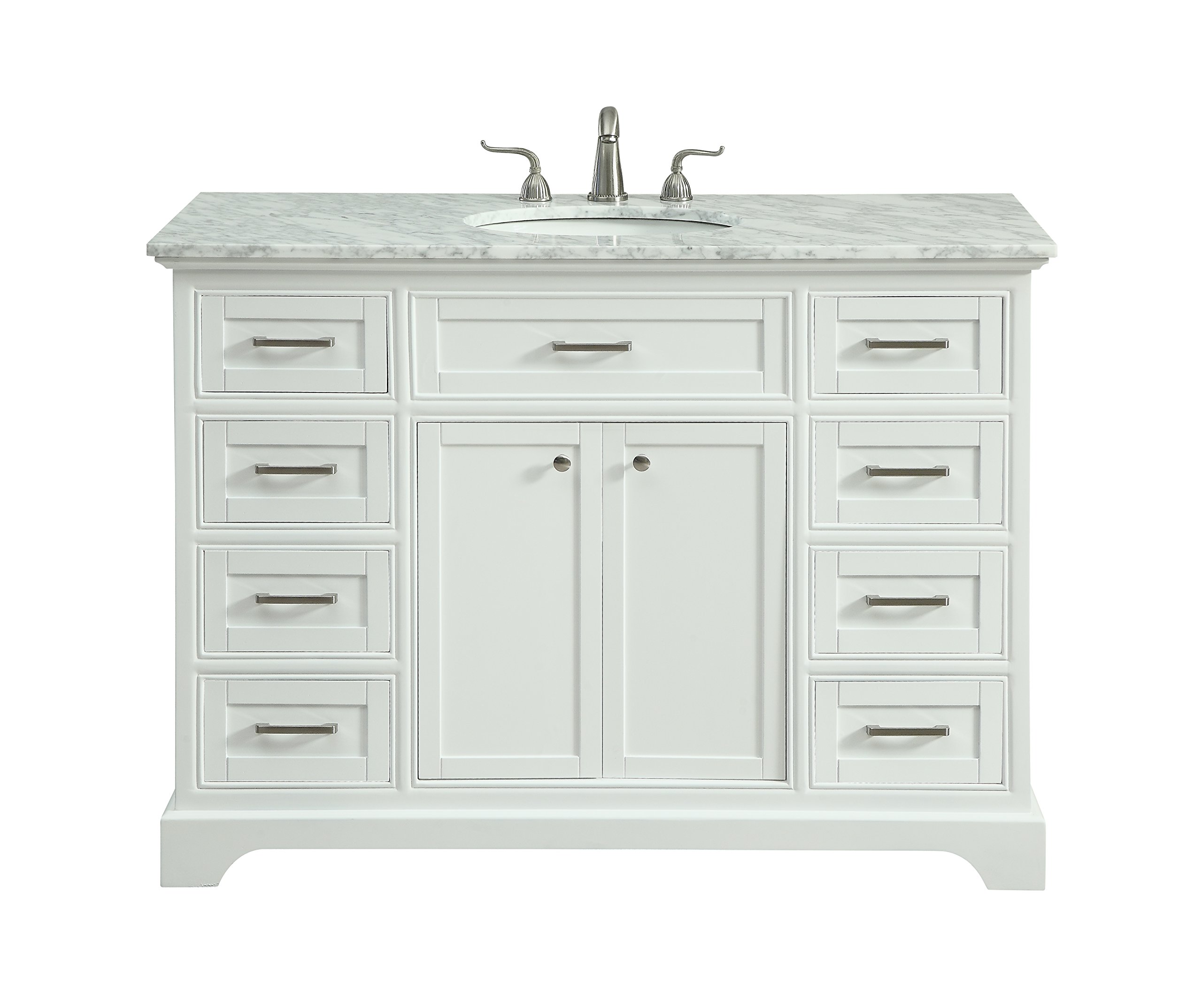 Decor Central ADVNT-45144WH Single Bathroom Vanity, 48", White Finish