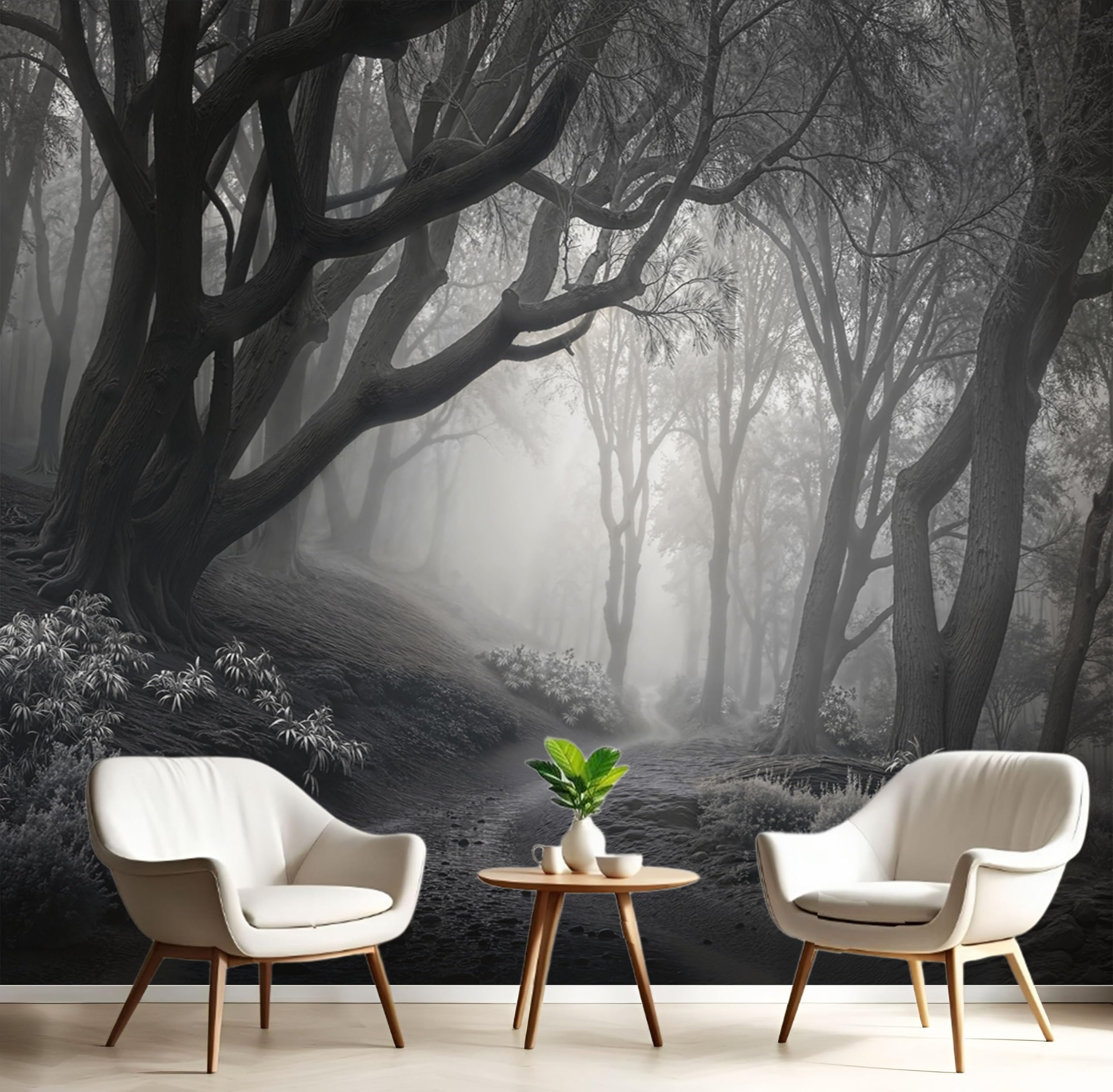 Papier Peint Forêt Sombre pour Agrandir un Salon ou une Chambre