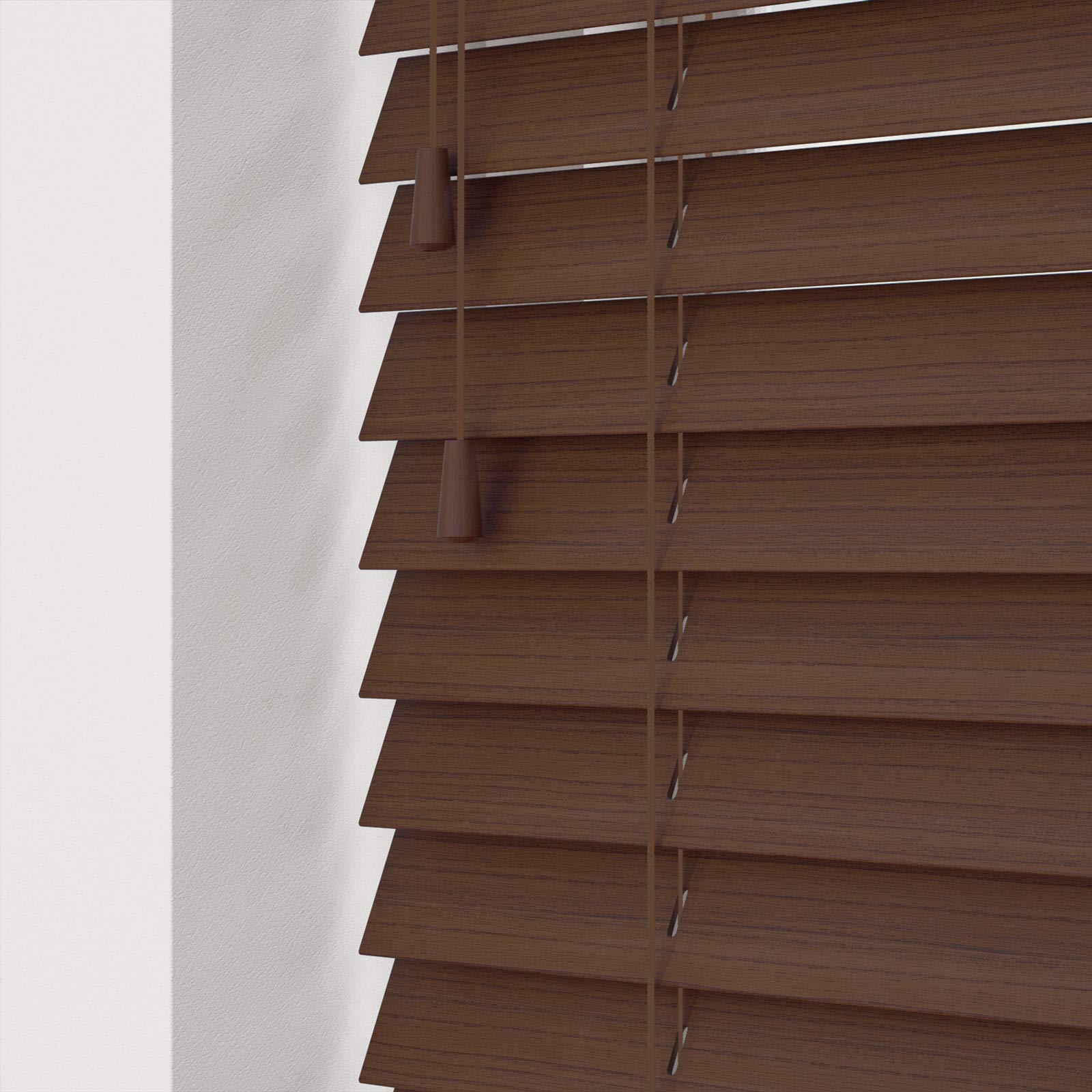 Custom Venetian Blinds with Strings - 50mm Slats - Smooth Faux Wood ...