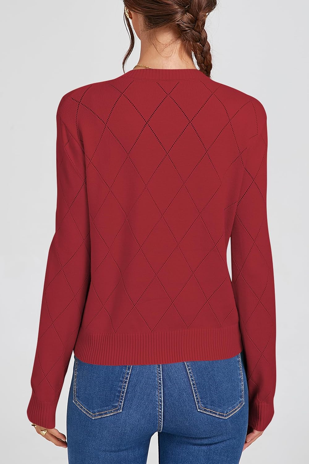 Cakulo Womens Cropped Cardigan Sweaters Lightweight Open Front Knit Cardigans Fall Outfits Fashion Clothes 2025 - Image 3