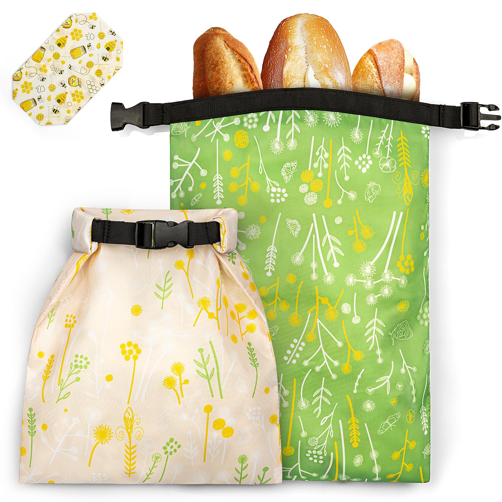 2pcs Sac A Pain 44 * 32,5cm + 1pc Sac à Pain 70 * 20cm Réutilisable En