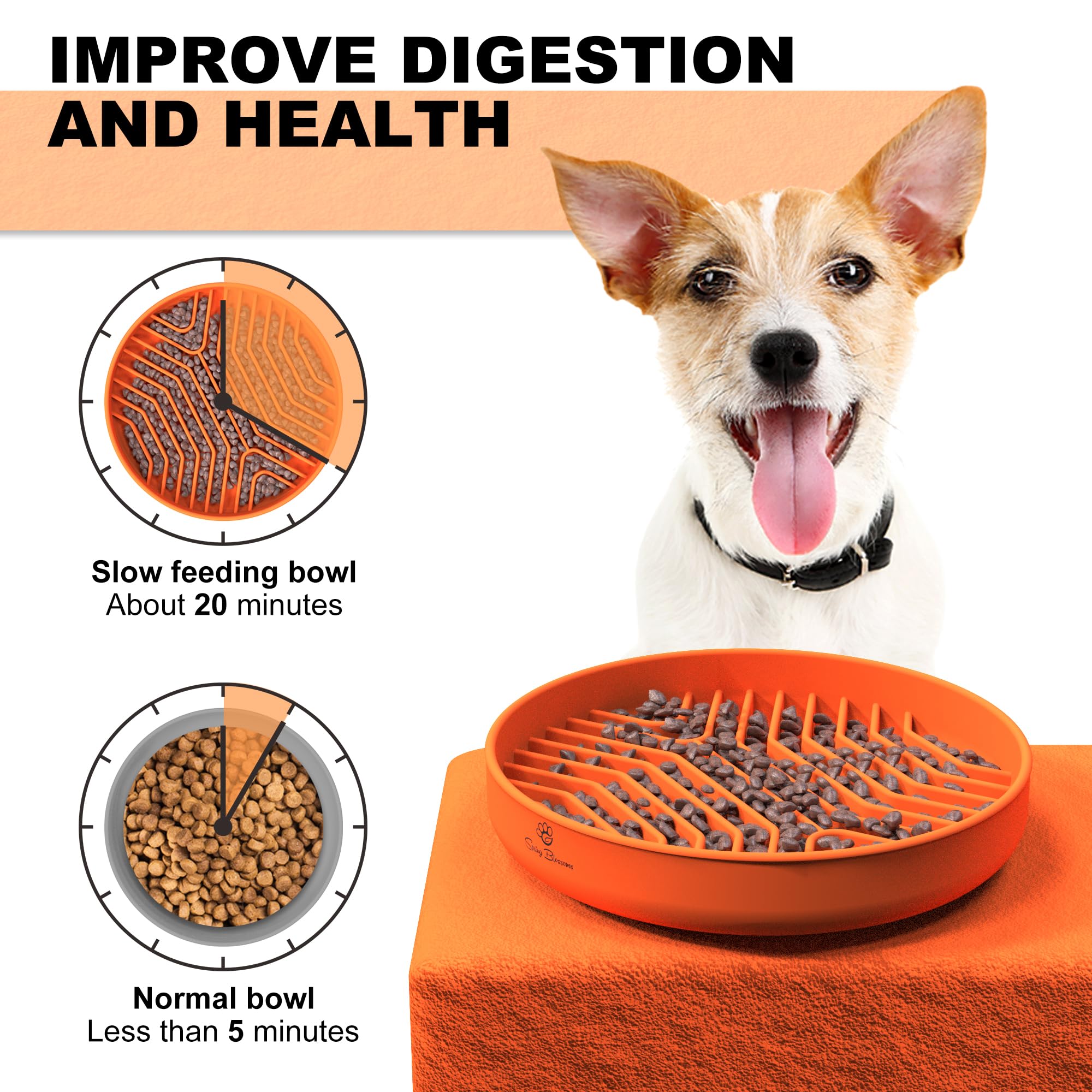 Dog Slow Feeder Bowl With Suction Cups - Silicone Puzzle Bowl For Medium/Small Dogs, Anti-Choking