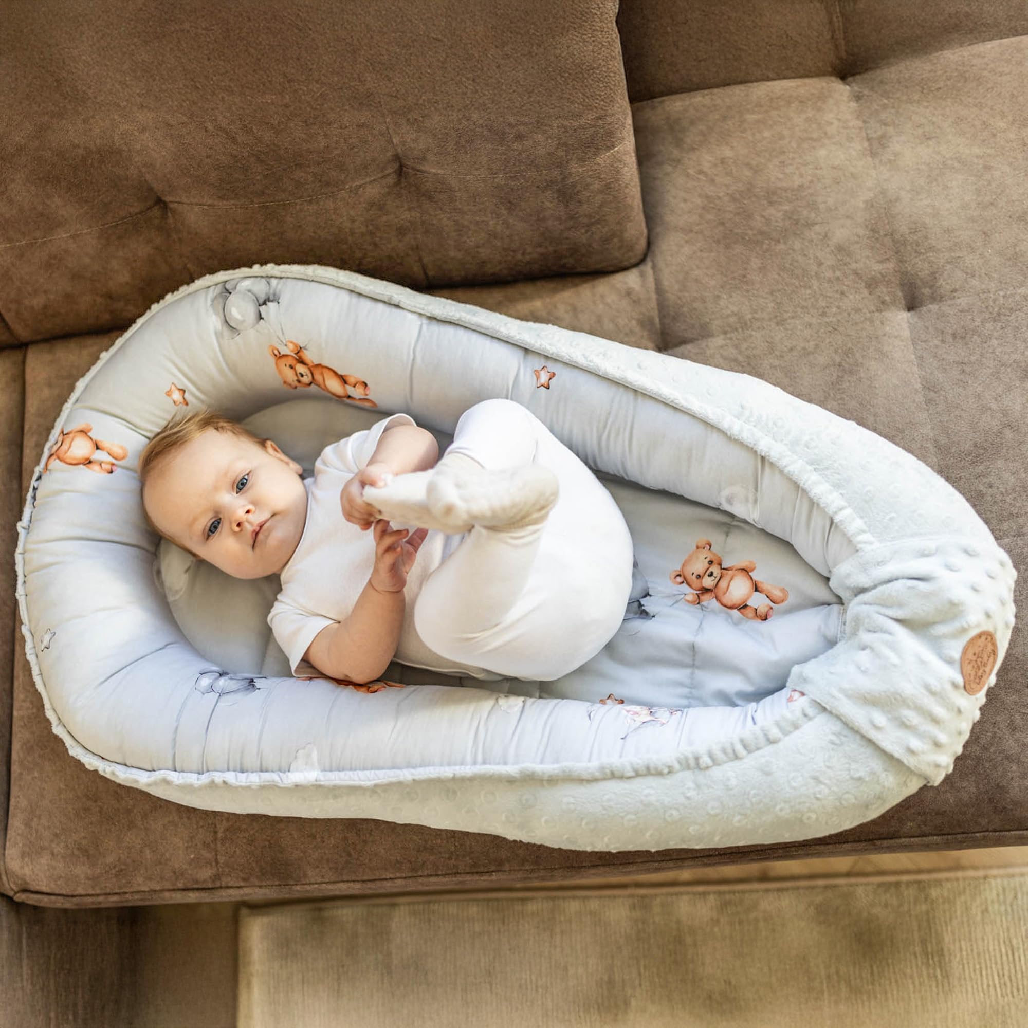 Riduttore lettino neonato - 90x50 cm nido culla pod cocoonababy babynest antisoffoco per bambina e bambino baby nest per neonati Orsacchiotti