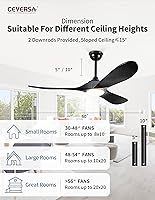 Vista 22 de 42 Inch Low Profile Ceiling Fans with Lights and Remote, Flush Mount Ceiling Fan with Lights, 3 Blades Solid Wood Dimmable Walnut Easy Installation