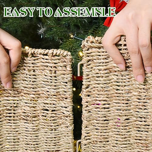 Miniatura 9 de Rocinha - Collar de ratán para árbol de Navidad, tejido a mano, para decoración de árbol de Navidad, decoración de árbol de Navidad, fácil de