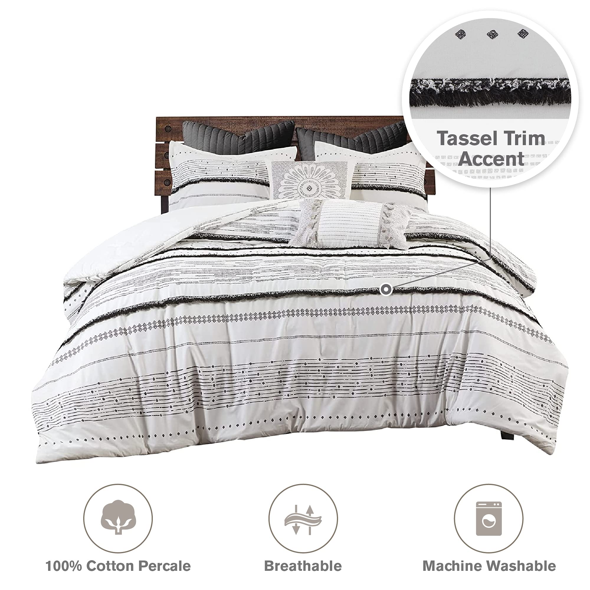 Amazon.com: INK+IVY Luxurious Cotton-Bedding Set - Mid Century  display picture 1