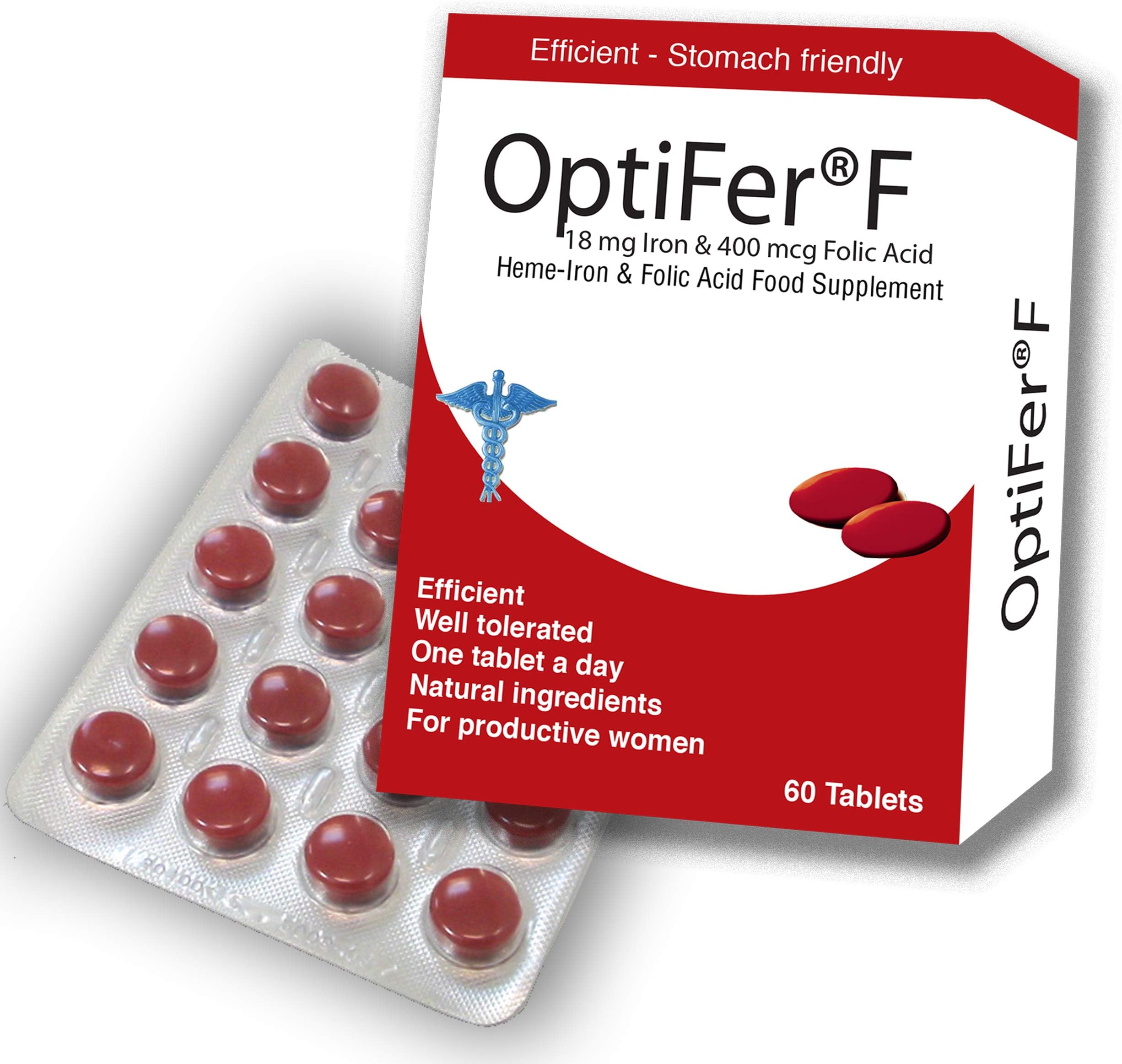 OptiFer® F 60 Tablets - Natural Heme Iron and Folic Acid Food Supplement