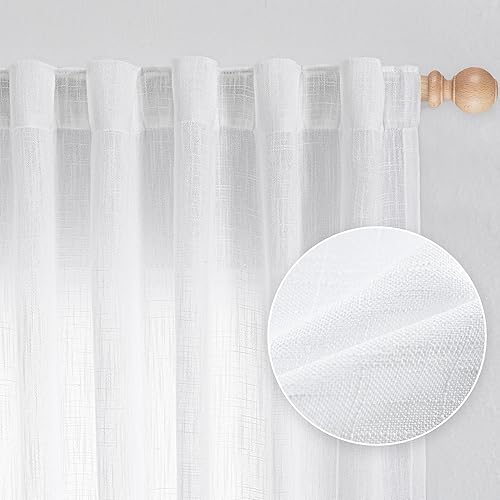 Miniatura 13 de MYSKY HOME Cortinas traslúcidas de 63 pulgadas de largo para dormitorio, paneles de cortina para ventana que filtran la luz, protegen la privacidad
