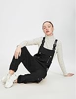 Vista 7 de Overol de forro polar cálido para mujer, overol de invierno mullido, con correa ajustable, sin mangas, pantalones esponjosos con bolsillos