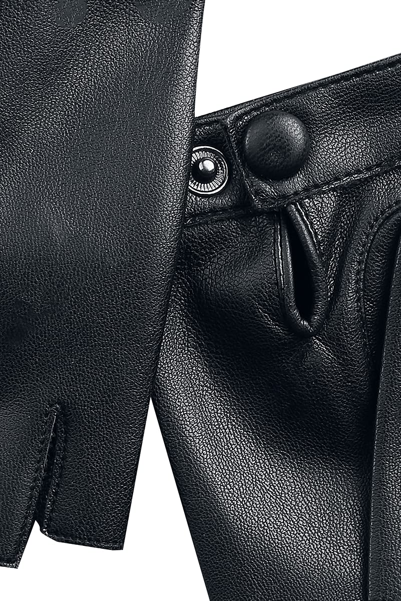 Rock Rebel by EMP Damen schwarze Handschuhe aus Kunstleder one size Fashion