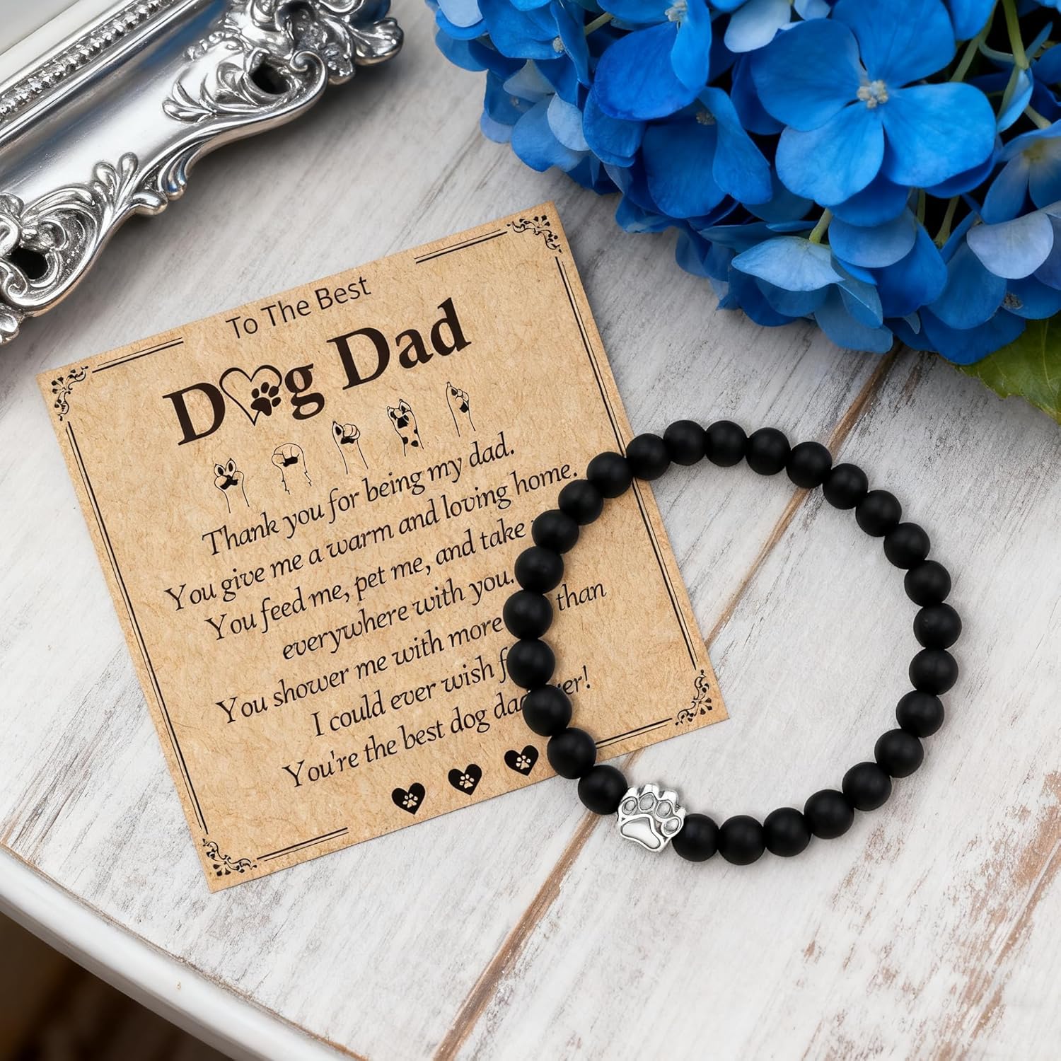 Keluna Dog Dad Gifts for Men - 3Pcs Best Dog Dad Gifts, 20Oz Insulated Tumbler with Lid Staw, Keychain, Bracelets, Christmas Father's Day Birthday Retirement Presents for Dogfather Pet Dog Lovers Men - Image 5