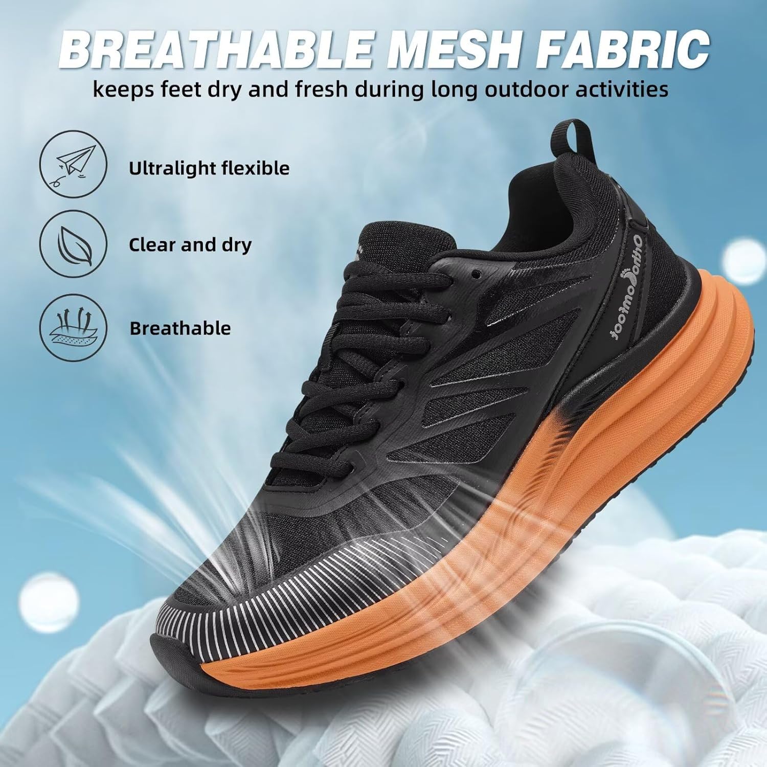 Men's Orthopedic Road Running Shoes: Comfortable Casual Arch Supports Plantar Fasciitis Orthotic Sports Athletic Sneakers, Flat Feet High Arch Tennis Work Walking Shoes for Foot Heel and Pain Relief - Image 6