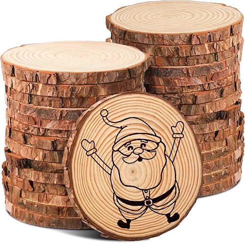 Miniatura 8 de Giegxin 15 piezas de rebanadas de madera sin terminar para centros de mesa, baby shower, centros de mesa de boda, centros de mesa de fiesta, centros