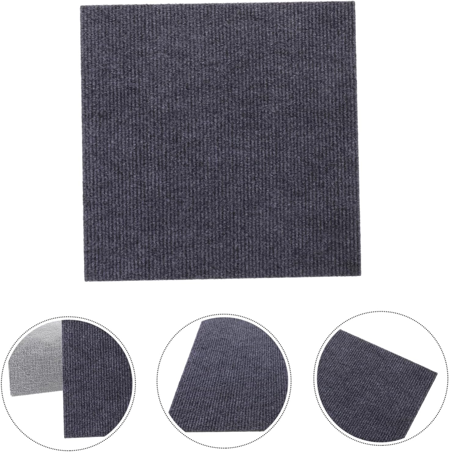 Garneck 10pcs Self-Adhesive Peel and Stick Floor Tile Mats Non- Decorative Stickers for Easy Installation Removable Carpet Tiles Deep
