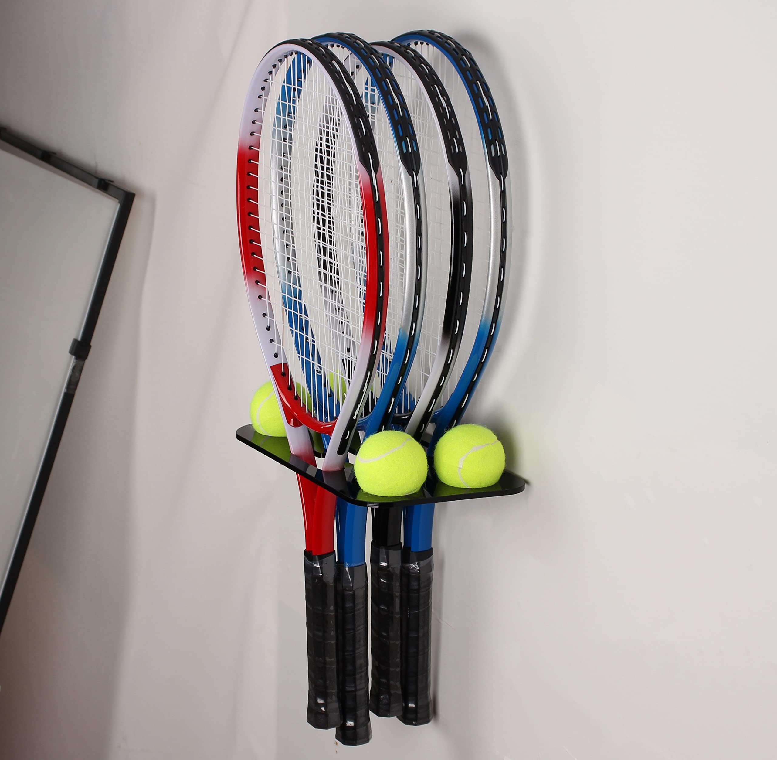 QIXIN Tennis racket stand,Tennis racket wall rack, Acrylic Wall Mount Racket stand, Badminton Racket Stand,Suitable for Badminton Rackets, Tennis Rackets