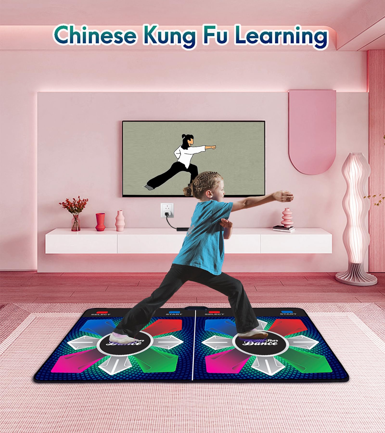 Tappetino da Danza per Bambini, Regalo di Compleanno per Ragazzo e Ragazza, con Sistema operativo Inglese, Plug And Play, Tappetino da Danza con Ricevitore Wireless