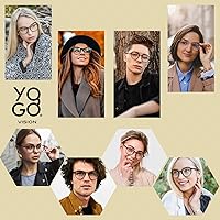 Vista 2 de Yogo Vision Blue Light Blocking Glasses Men Women Computer Anti Eyestrain Glasses Round Frame Blue Light Blocker Eyeglasses