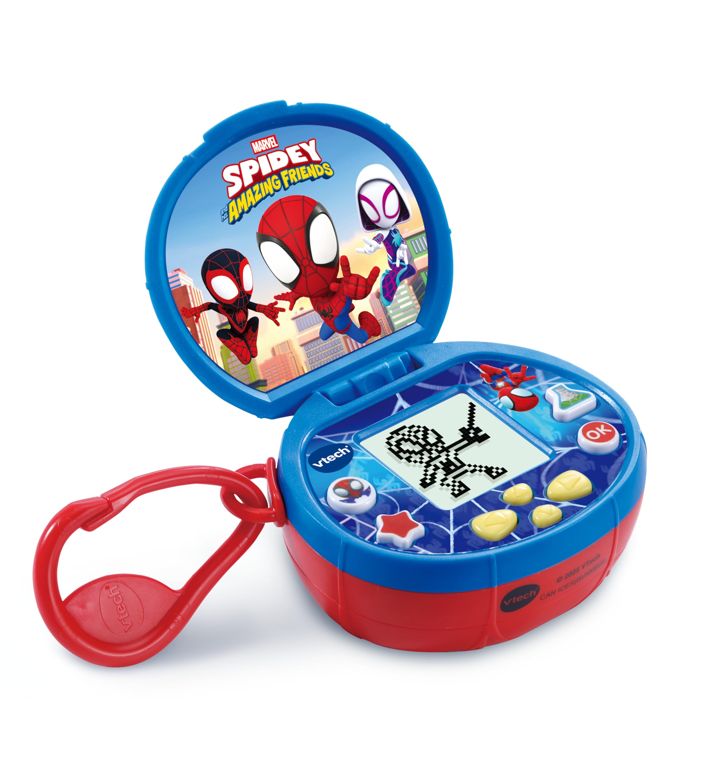 VTech Spidey and His Amazing Friends: Spidey On-The-Go, Official Spidey Toy with 5 Interactive Games & Bag Attachment, Shapes, Numbers & Patterns, For Kids Aged 3, 4, 5+ Years, English Version
