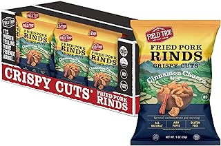 Crispy Cuts Pork Rinds, Keto Snack, High Protein, Gluten Free, Low Sugar, Low Carb, Cinnamon Churro, 1oz, 12 Pack, Holiday & Christmas Gift Item