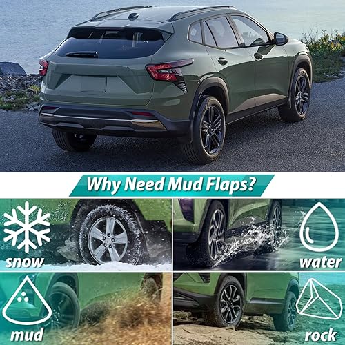 Miniatura 4 de Aletas de barro compatibles con Chevrolet Trax 2024, protectores de barro, 4 protectores de guardabarros compatibles con accesorios Chevy Trax 2024,