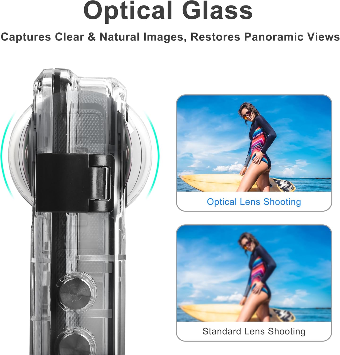 OKFUN Waterproof Diving Protective Case for Insta 360 X4,131FT/40M Underwater Dive Durable Housing for Hero Insta 360x4 Action Camera Accessories,Snorkeling,Surfing&Extreme Sports