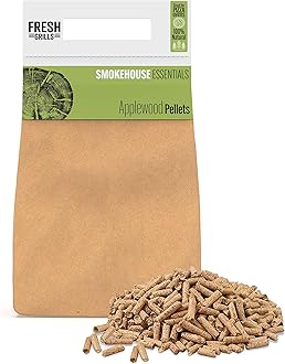 Fresh Grills Wood Pellets for BBQ Grill, Wood Fired Pizza Oven, Kamado and Outdoor Smokers, High Energy Wood Chips 1.5kg to 18kg (Apple Wood, 1.5kg)