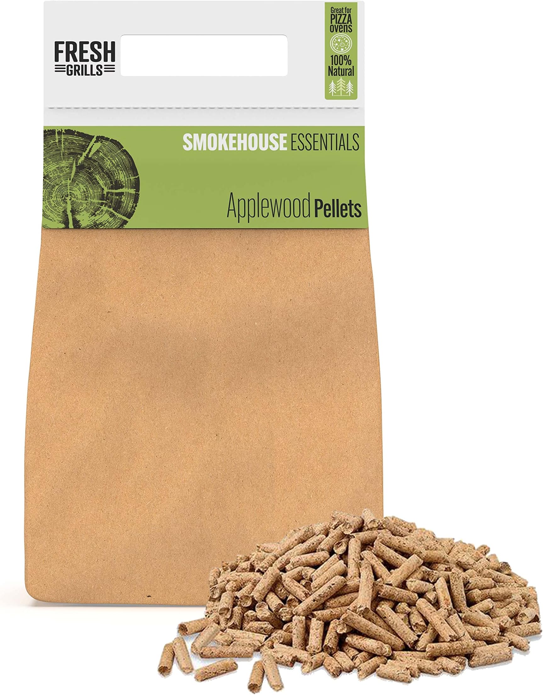 Wood Pellets for BBQ Grill, Wood Fired Pizza Oven, Kamado and Outdoor Smokers, High Energy Wood Chips 1.5kg to 18kg (Apple Wood, 1.5kg)