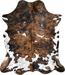 rodeo Genuine Tricolor Cowhide Rug Large 8x10 Area Fit (Rug Approx. 6x7 ...