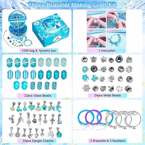 Miniatura 5 de INACORN Kit de pulseras de la amistad, suministros para hacer joyas, cuentas para pulseras de niños, manualidades para niñas de 8 a 12 años,