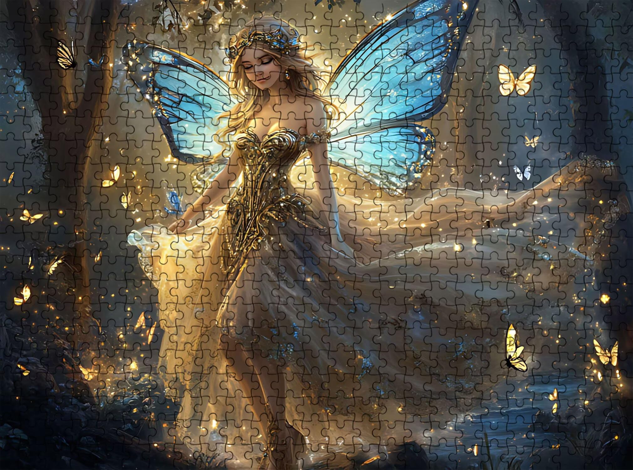 Kobieta skrzydło Puzzle 1000 sztuk, drewniana rodzinna gra planszowa - Puzzle dla dorosłych dla całej rodziny, puzzle edukacyjne DIY i antystresowe - zawiera plakat referencyjny, 75 x 50 cm f0-815