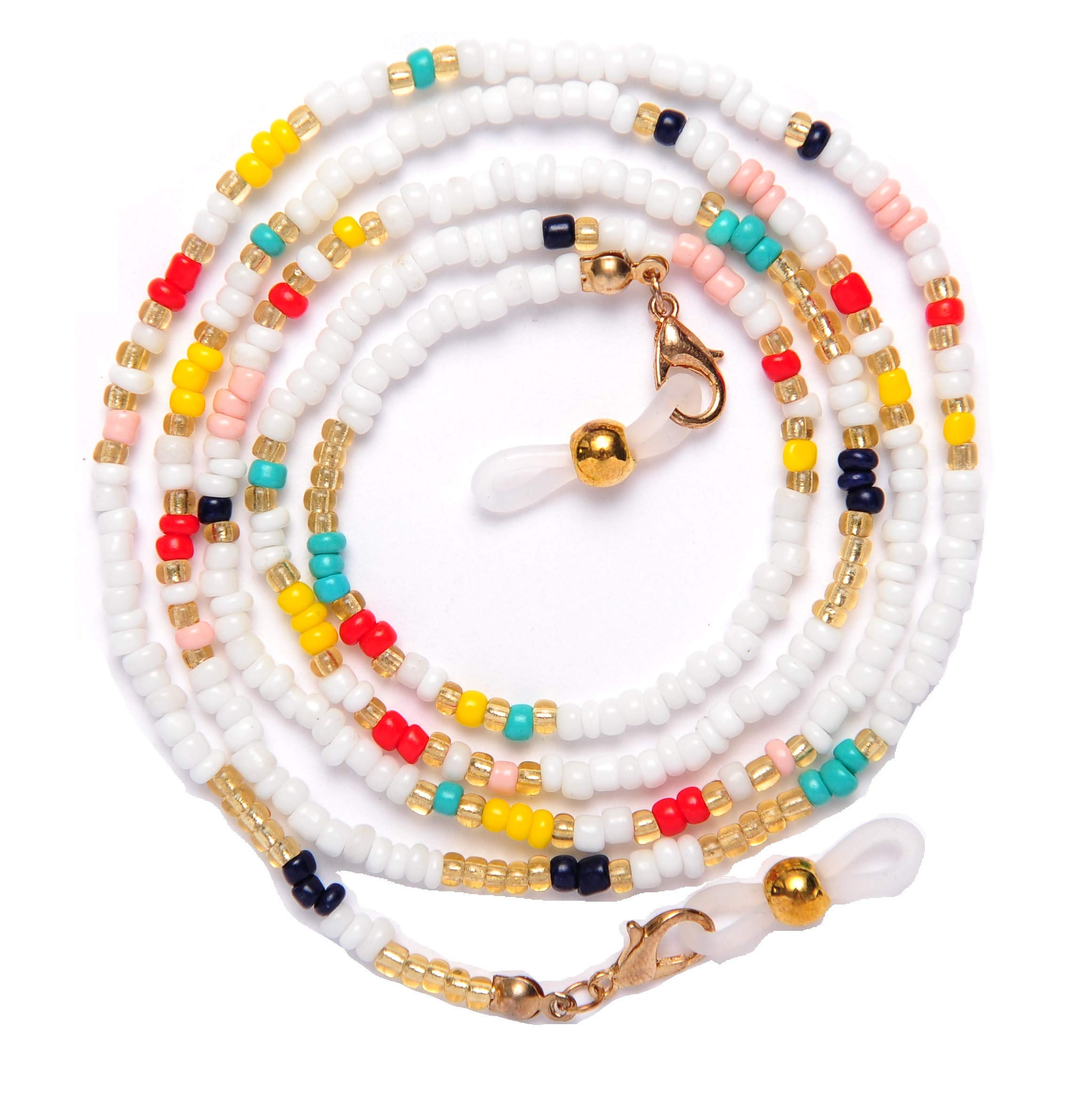 VINCHIC Colorful Beaded Eyeglass Chain Sunglass Holder Strap Eyeglass Necklace Chain Cord for Women