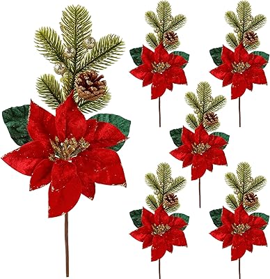 Amazon Com Hjuik 10pcs Christmas Wreath Tree Decoration Party Supplies Gifts Glitter Artificial Flower Ornaments Color A5 居家與廚房 Amazon Com Hjuik 10pcs Christmas Wreath Tree Decoration Party Supplies Gifts Glitter Artificial Flower Ornaments Color A5 居家與廚房
