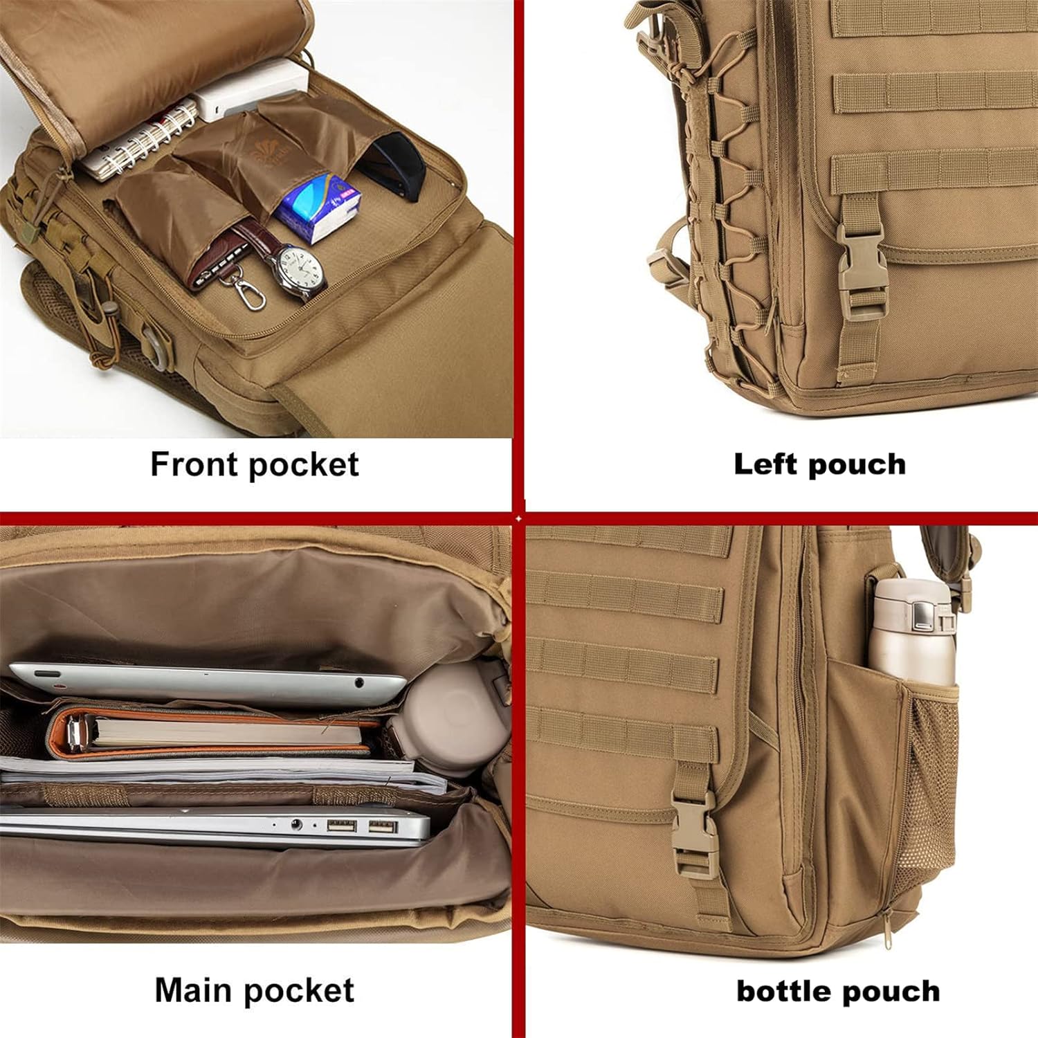 Tactical Briefcase Computer Bag 14 inch, Multifunction Mens Military Laptop Messenger Backpack