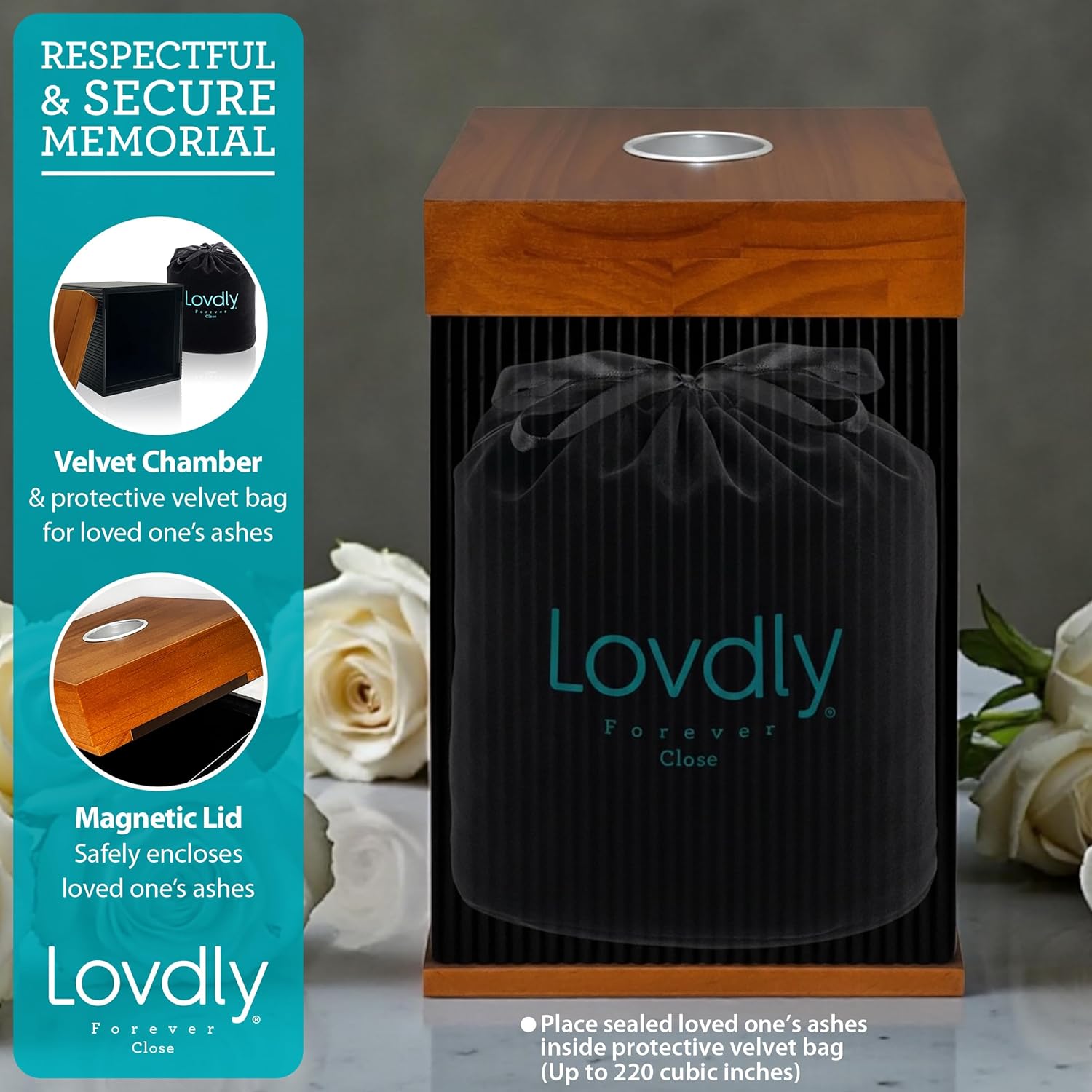 Cremation Urn for Human Ashes | Keepsake Urns for Adult Ashes | Decorative Urn Made from Premium Wood (Wood, Large Memoria Urn) - Image 4