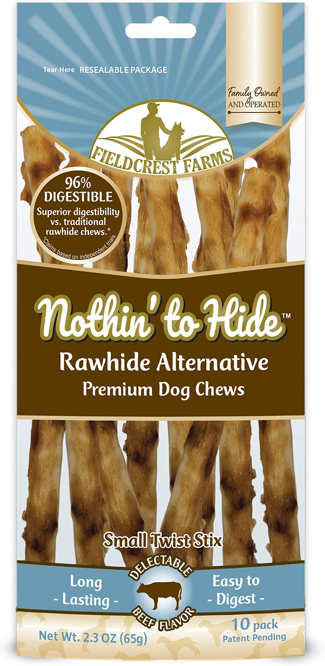 Fieldcrest FarmsNOTHIN' TO HIDE SMALL TWIST STIX - BEEF 65G