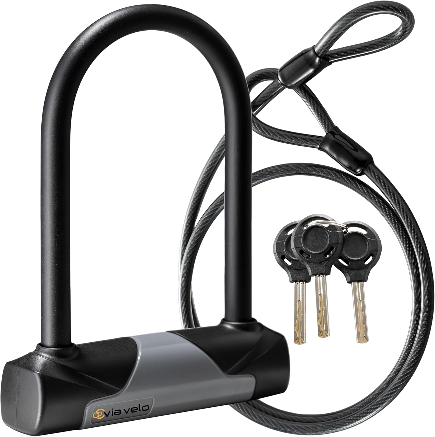 Via Velo Bike ULock with Cable, Heavy Duty AntiTheft