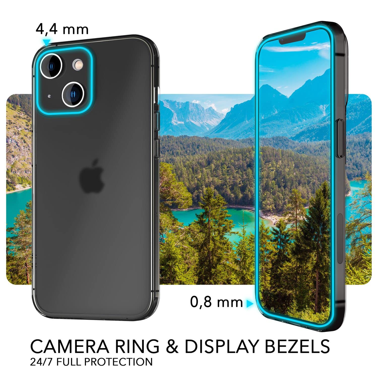 NALIA Custodia Rigida Ultra Sottile per iPhone 14 Plus - Opaca-Trasparente & 0.3mm Fina - PHANTOM (Cover Sottile & Fotocamera Protetta) - Marchio Tedesco, Colore:Nero