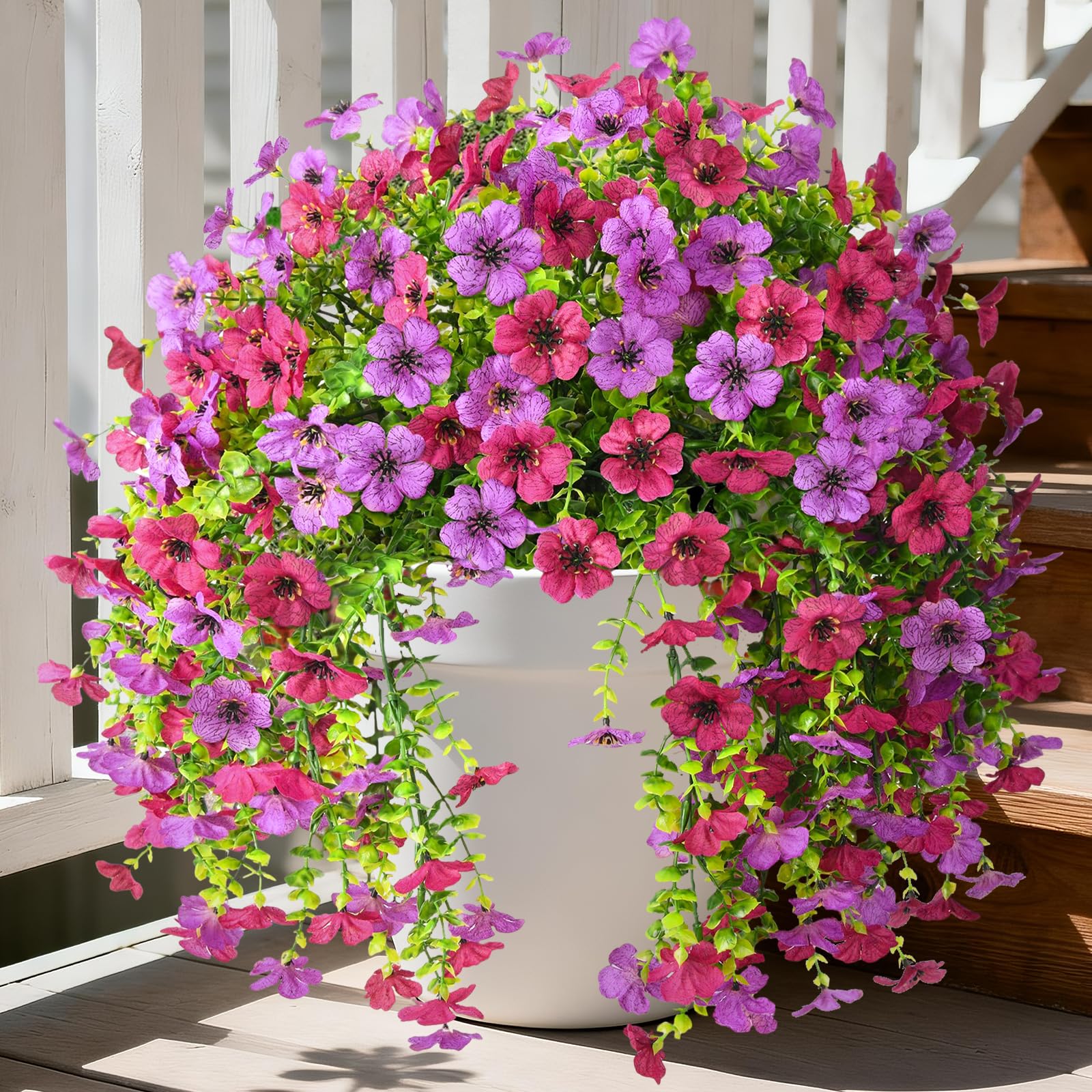 Homsunny 2 Pcs Artificial Fake Flowers for Outdoor