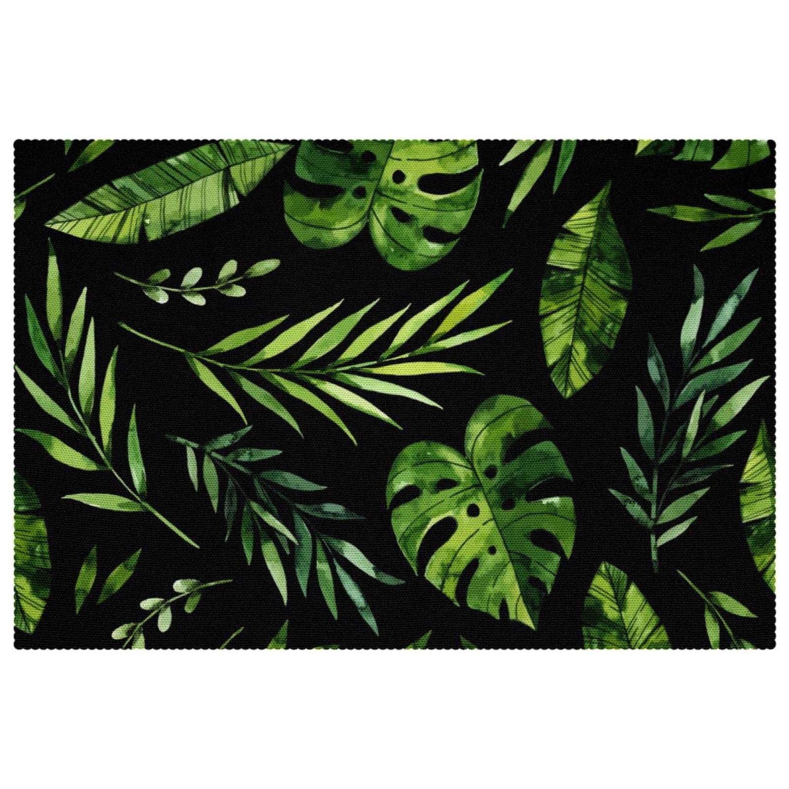 Set de table tissu Oxford lavable résistant chaleur motif tropical