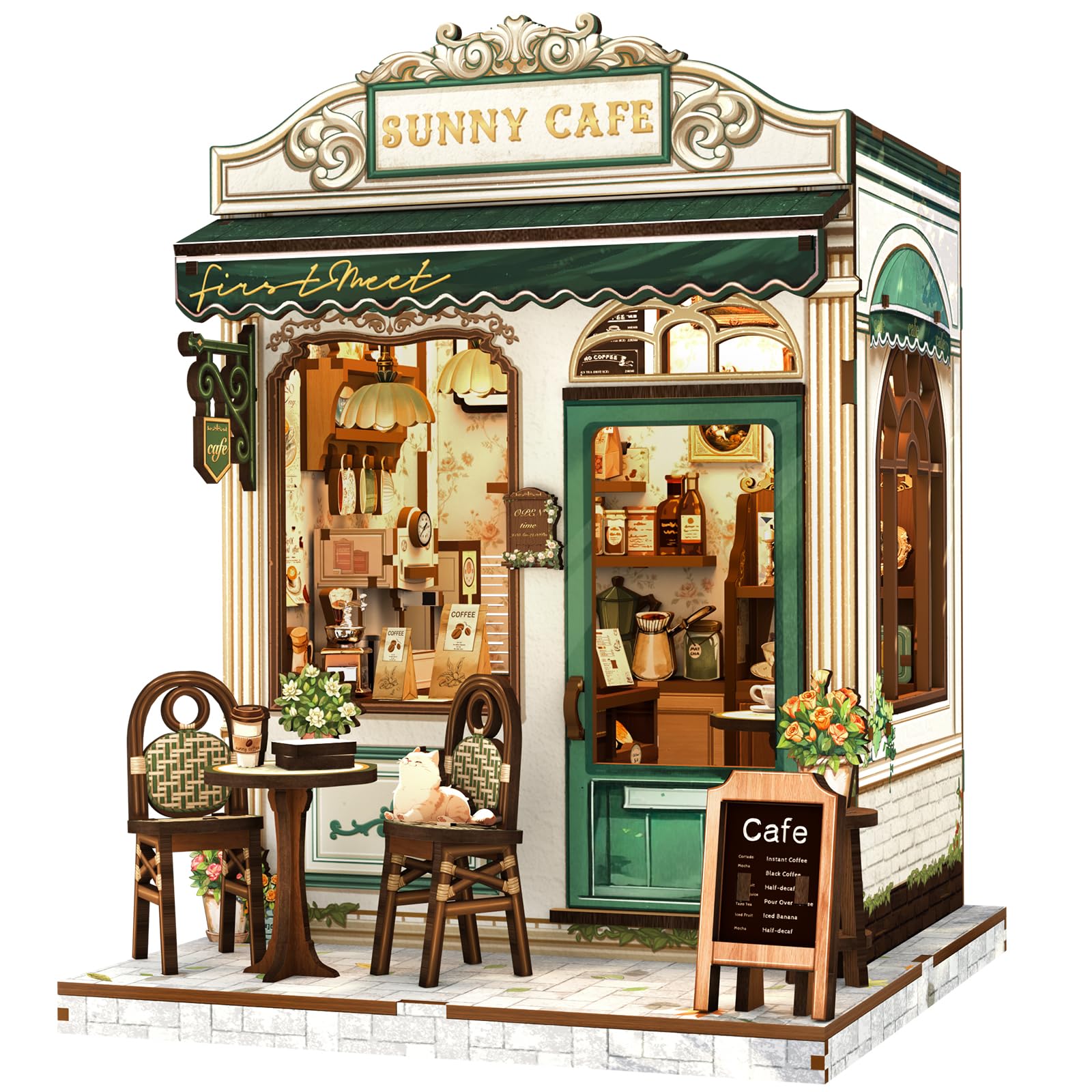 Fsolis Book Nook Kit Miniature House (Sunny Cafe)