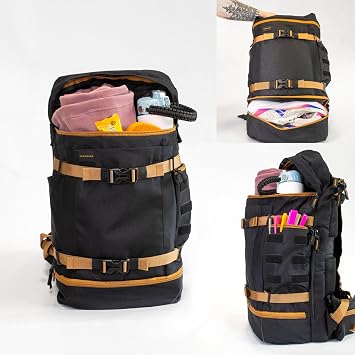 Mazama DAE Pack All-in-One, Airline Approved Carry-On Backpack. Multi-Use Daypack with Pockets for Hydration Reservoir and Laptop, for School, Work, Travel, Hiking & Commuting. Includes Rain Cover.