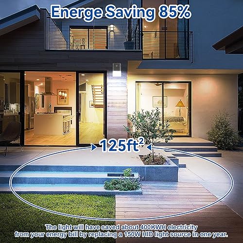 Miniatura 3 de Paquete de 2 lámparas LED de pared de 35 W con sensor de fotocélula del atardecer al amanecer, instalación 3 veces más rápida, luz diurna