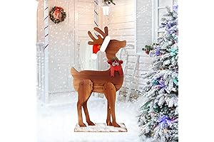 Wooden Christmas Deer Porch Decorations