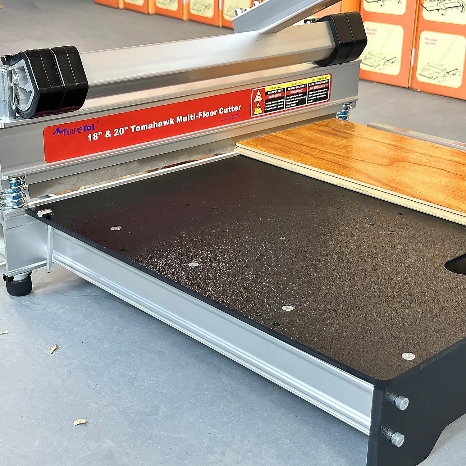 Coupe-sol Pro Max 50,8 cm de large et 17 mm d'épaisseur pour stratifié et noyau rigide en vinyle, coupe complète du bois dur d'ingénierie, LVP/T, SPC, RVP, VCT, WPC, PVC ; super puissant