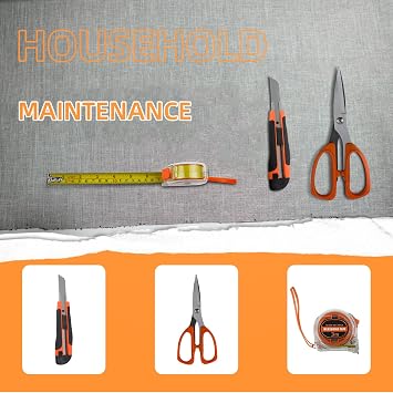 20 Piece Orange Home Tool Set, Home Repair Tool Kit for Men Women, And College Students, With A Portable Storage Box And Can Be Used for Small Home Repairs And Outdoor Work