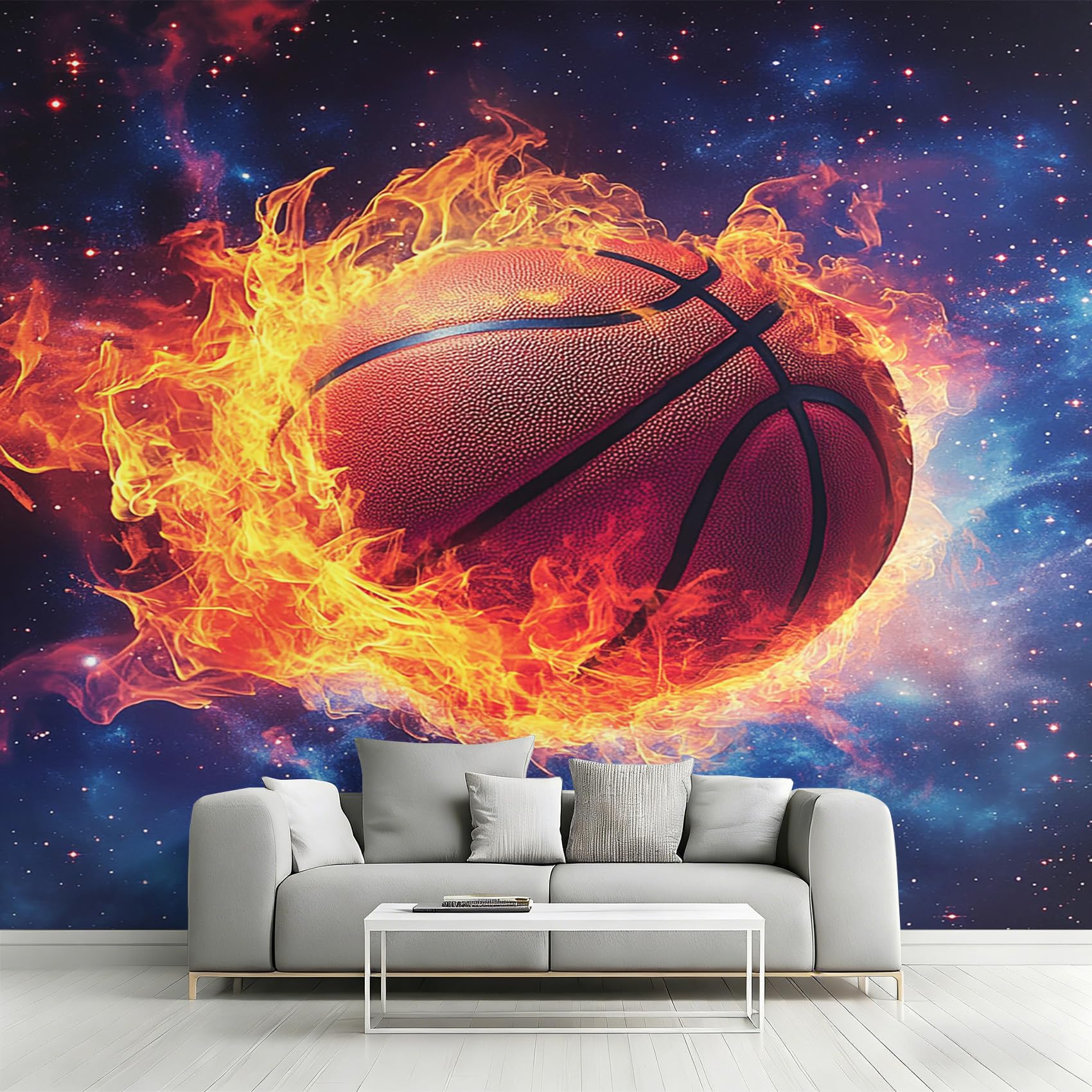 Papier Peint Basketball Intissé Fresque Murale Sport Salon Chambre Garçon