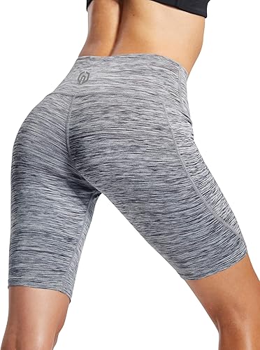 Miniatura 7 de NELEUS Pantalones cortos de yoga de cintura alta para mujer, control de abdomen, pantalones cortos de compresión con bolsillo