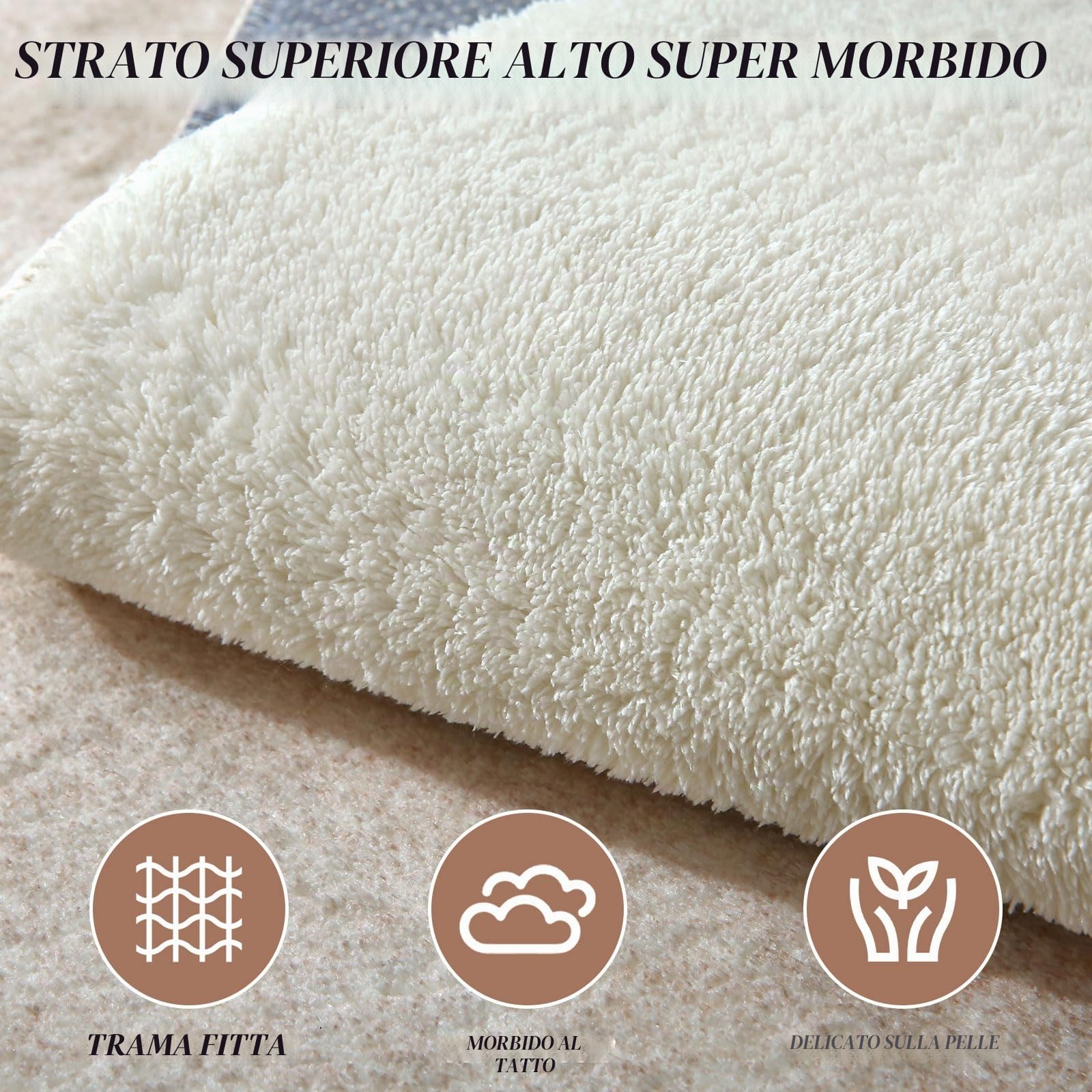 Area Tappeti per Soggiorno, Moderno Astratto Tappeto Morbido Pile Sala da pranzo Camera da letto Home Decor Tappeto antiscivolo (120 x 160 cm, Marrone/Oro)
