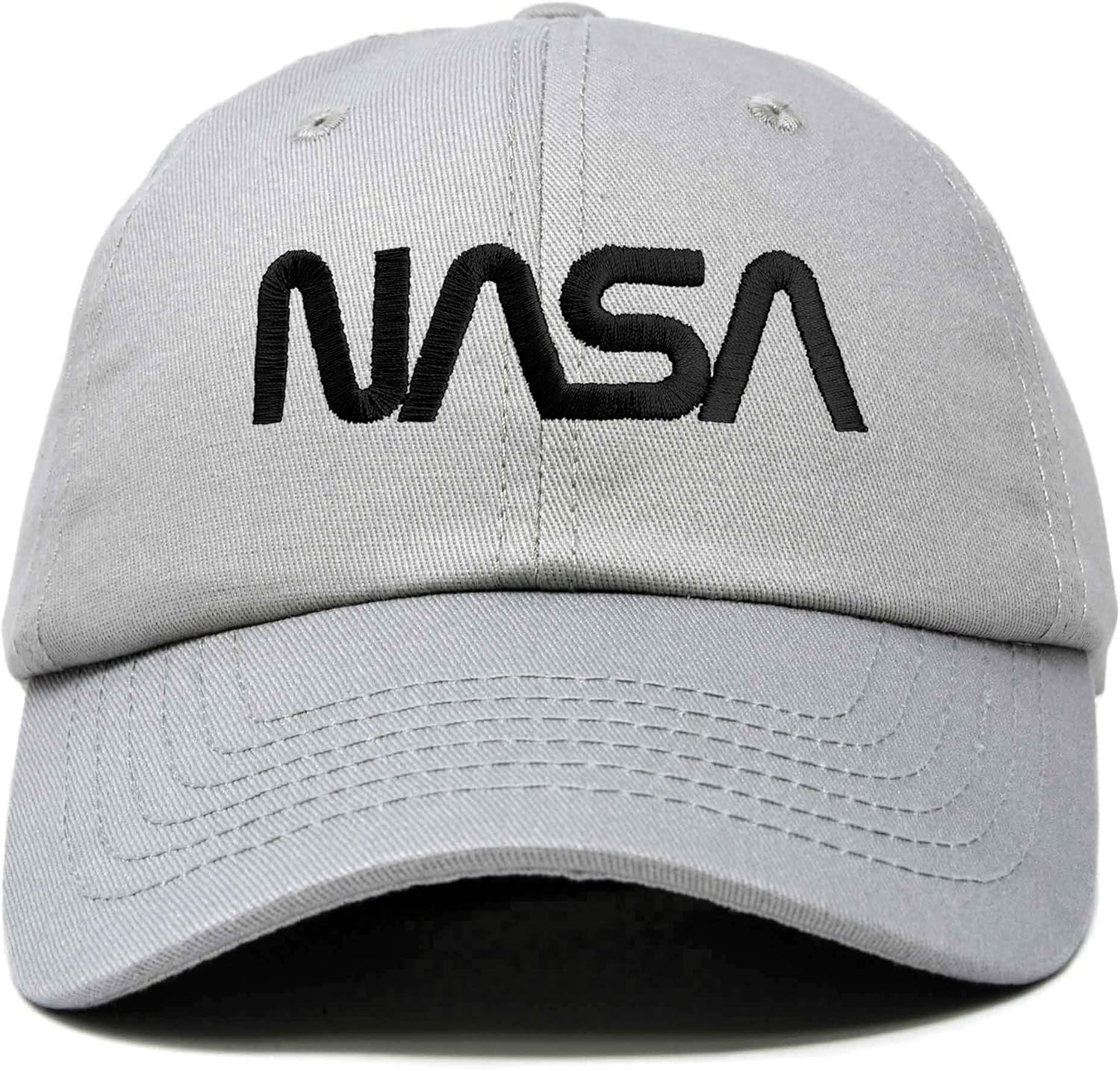 DALIX NASA Hat Soft Baseball Cap Embroidered Space Meatball Logo in White: Clothing
